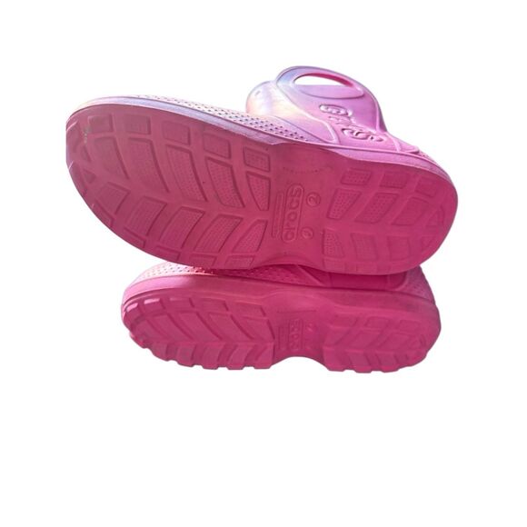 Crocs girls rainboots sz 2 pink pull on w/handles rubber boots youth - Picture 5 of 9
